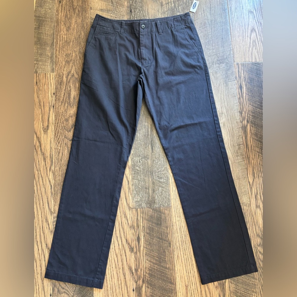 Old Navy Broken In Loose Khakis Pant Mens 32x34 Relaxed Fit Straight Navy Carbon